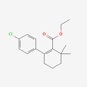 molecular formula C17H21ClO2 B13875474 Ethyl 2-(4-chlorophenyl)-6,6-dimethylcyclohexene-1-carboxylate 