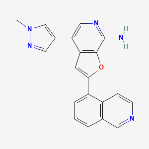 molecular formula C20H15N5O B13875490 2-Isoquinolin-5-yl-4-(1-methylpyrazol-4-yl)furo[2,3-c]pyridin-7-amine 