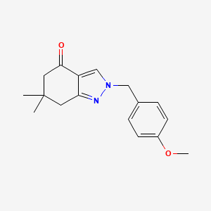 molecular formula C17H20N2O2 B13875510 2-[(4-Methoxyphenyl)methyl]-6,6-dimethyl-5,7-dihydroindazol-4-one 