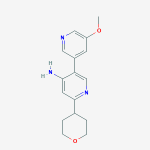 molecular formula C16H19N3O2 B13875522 5'-methoxy-6-(tetrahydro-2H-pyran-4-yl)-3,3'-bipyridin-4-amine 