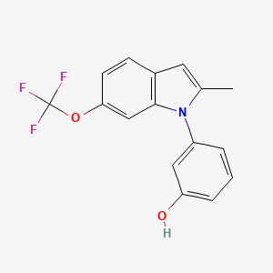 molecular formula C16H12F3NO2 B13875528 3-[2-methyl-6-(trifluoromethoxy)-1H-indol-1-yl]Phenol 