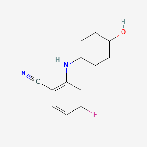 molecular formula C13H15FN2O B1387554 4-Fluoro-2-(trans-4-hydroxycyclohexylamino)benzonitrile CAS No. 1008414-99-0
