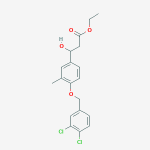 molecular formula C19H20Cl2O4 B13875551 Ethyl 3-[4-[(3,4-dichlorophenyl)methoxy]-3-methylphenyl]-3-hydroxypropanoate 