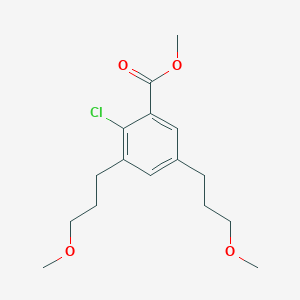 molecular formula C16H23ClO4 B13875558 Methyl 2-chloro-3,5-bis(3-methoxypropyl)benzoate 