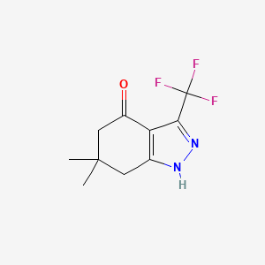 molecular formula C10H11F3N2O B1387556 6,6-dimethyl-3-(trifluoromethyl)-1,5,6,7-tetrahydro-4H-indazol-4-one CAS No. 908111-34-2
