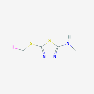 molecular formula C4H6IN3S2 B13875590 5-(iodomethylsulfanyl)-N-methyl-1,3,4-thiadiazol-2-amine 