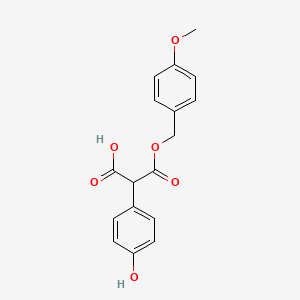 molecular formula C17H16O6 B1387560 [(4-Methoxyphenyl)methyl] hydrogen (4-hydroxyphenyl)malonate CAS No. 78641-40-4