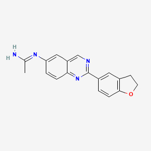 molecular formula C18H16N4O B13875612 N'-[2-(2,3-dihydro-1-benzofuran-5-yl)quinazolin-6-yl]ethanimidamide 