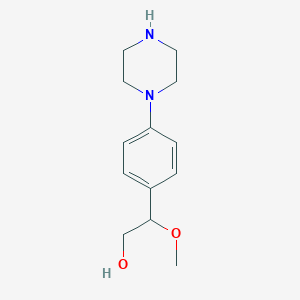 molecular formula C13H20N2O2 B13875620 2-Methoxy-2-(4-piperazin-1-ylphenyl)ethanol 