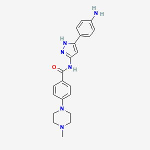 molecular formula C21H24N6O B13875645 N-[5-(4-aminophenyl)-1H-pyrazol-3-yl]-4-(4-methylpiperazin-1-yl)benzamide 