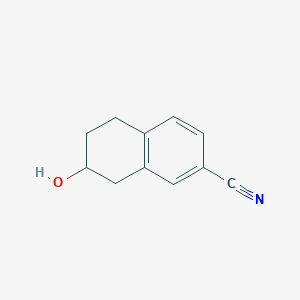 molecular formula C11H11NO B13875669 7-Hydroxy-5,6,7,8-tetrahydronaphthalene-2-carbonitrile 