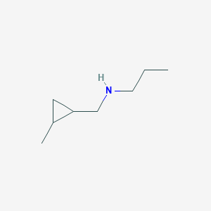 molecular formula C8H17N B13875677 N-[(2-methylcyclopropyl)methyl]propan-1-amine 