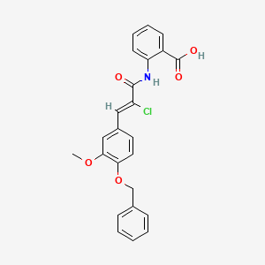 molecular formula C24H20ClNO5 B1387570 2-[3-(4-Benzyloxy-3-methoxy-phenyl)-2-chloro-acryloylamino]-benzoic acid CAS No. 565190-61-6