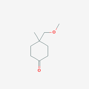 molecular formula C9H16O2 B13875704 4-(Methoxymethyl)-4-methylcyclohexanone 