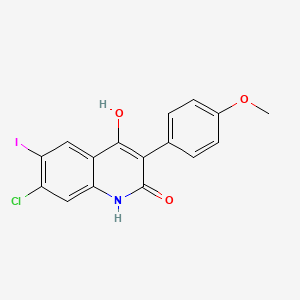 7-chloro-4-hydroxy-6-iodo-3-(4-methoxyphenyl)-1H-quinolin-2-one