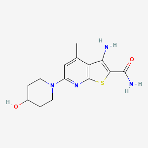 3-Amino-6-(4-hydroxypiperidin-1-yl)-4-methylthieno[2,3-b]pyridine-2-carboxamide