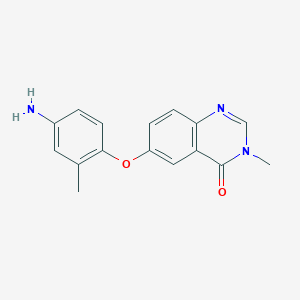 molecular formula C16H15N3O2 B13875871 6-(4-Amino-2-methylphenoxy)-3-methylquinazolin-4-one 