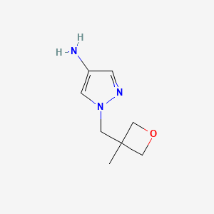 molecular formula C8H13N3O B13875883 1-[(3-Methyloxetan-3-yl)methyl]pyrazol-4-amine 