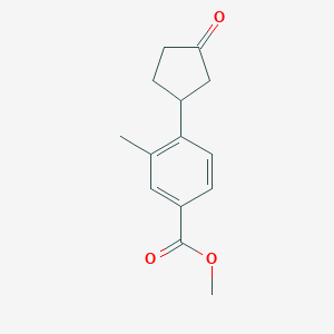 molecular formula C14H16O3 B13875884 Methyl 3-methyl-4-(3-oxocyclopentyl)benzoate 