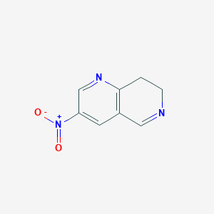 molecular formula C8H7N3O2 B13875970 3-Nitro-7,8-dihydro-1,6-naphthyridine 