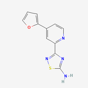 molecular formula C11H8N4OS B13876018 3-(4-(Furan-2-yl)pyridin-2-yl)-1,2,4-thiadiazol-5-amine 