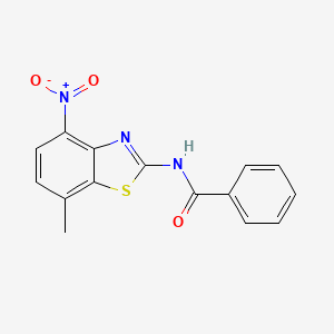 molecular formula C15H11N3O3S B13876019 N-(7-methyl-4-nitro-1,3-benzothiazol-2-yl)benzamide 