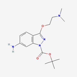 molecular formula C16H24N4O3 B13876040 1h-Indazole-1-carboxylic acid,6-amino-3-[2-(dimethylamino)ethoxy]-,1,1-dimethylethyl ester 