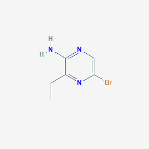 molecular formula C6H8BrN3 B13876051 5-Bromo-3-ethylpyrazin-2-amine 