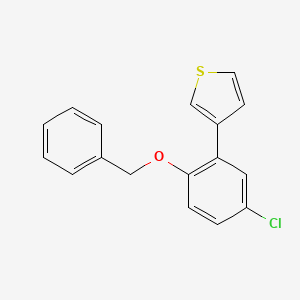 molecular formula C17H13ClOS B13876085 3-(5-Chloro-2-phenylmethoxyphenyl)thiophene 