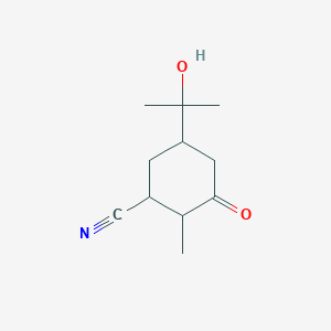 5-(2-Hydroxypropan-2-yl)-2-methyl-3-oxocyclohexane-1-carbonitrile