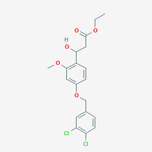 molecular formula C19H20Cl2O5 B13876099 Ethyl 3-[4-[(3,4-dichlorophenyl)methoxy]-2-methoxyphenyl]-3-hydroxypropanoate 