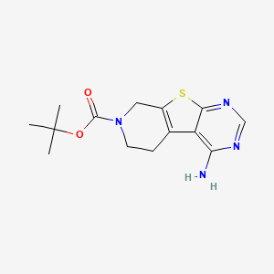 molecular formula C14H18N4O2S B1387610 Tert-butyl 3-amino-8-thia-4,6,11-triazatricyclo[7.4.0.0^{2,7}]trideca-1(9),2(7),3,5-tetraene-11-carboxylate CAS No. 1196798-60-3