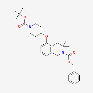 Benzyl 3,3-dimethyl-5-[1-[(2-methylpropan-2-yl)oxycarbonyl]piperidin-4-yl]oxy-1,4-dihydroisoquinoline-2-carboxylate