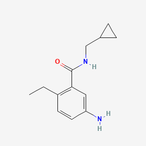 molecular formula C13H18N2O B13876173 5-amino-N-(cyclopropylmethyl)-2-ethylbenzamide 