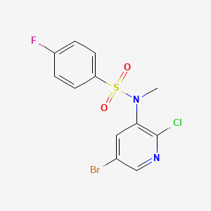 molecular formula C12H9BrClFN2O2S B13876177 N-(5-bromo-2-chloropyridin-3-yl)-4-fluoro-N-methylbenzenesulfonamide 