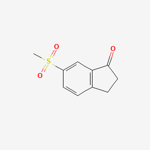 molecular formula C10H10O3S B13876218 6-(Methylsulfonyl)-2,3-dihydro-1H-inden-1-one 