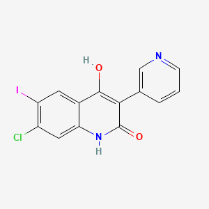 7-chloro-4-hydroxy-6-iodo-3-pyridin-3-yl-1H-quinolin-2-one