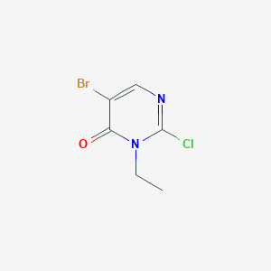 molecular formula C6H6BrClN2O B13876288 5-bromo-2-chloro-3-ethylpyrimidin-4(3H)-one 