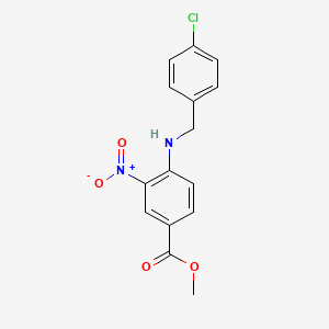 molecular formula C15H13ClN2O4 B13876295 Methyl 4-((4-chlorobenzyl)amino)-3-nitrobenzoate 