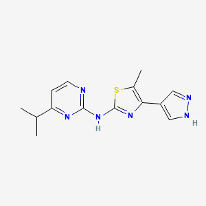 5-methyl-N-(4-propan-2-ylpyrimidin-2-yl)-4-(1H-pyrazol-4-yl)-1,3-thiazol-2-amine