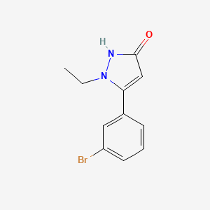 molecular formula C11H11BrN2O B13876426 3-(3-bromophenyl)-2-ethyl-1H-pyrazol-5-one 