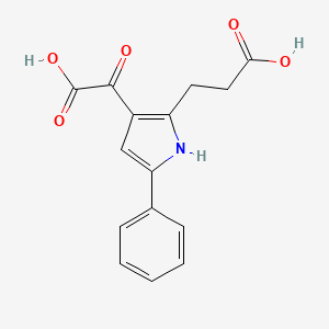 molecular formula C15H13NO5 B13876454 3-(3-oxalo-5-phenyl-1H-pyrrol-2-yl)propanoic acid 