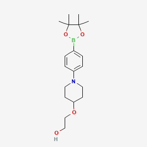 molecular formula C19H30BNO4 B13876461 2-[1-[4-(4,4,5,5-Tetramethyl-1,3,2-dioxaborolan-2-yl)phenyl]piperidin-4-yl]oxyethanol 