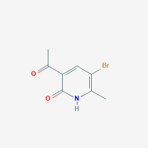 molecular formula C8H8BrNO2 B13876480 3-acetyl-5-bromo-6-methyl-1H-pyridin-2-one 