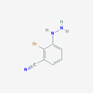 molecular formula C7H6BrN3 B13876585 2-Bromo-3-hydrazinylbenzonitrile 