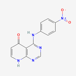 molecular formula C13H9N5O3 B13876636 4-(4-nitroanilino)-8H-pyrido[2,3-d]pyrimidin-5-one 