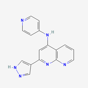 2-(1H-pyrazol-4-yl)-N-pyridin-4-yl-1,8-naphthyridin-4-amine