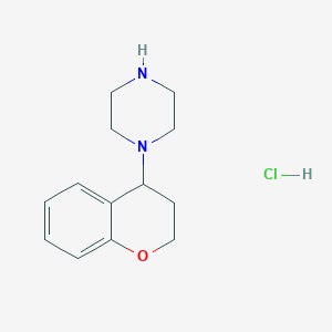 molecular formula C13H19ClN2O B13876657 1-(3,4-dihydro-2H-chromen-4-yl)piperazine;hydrochloride 