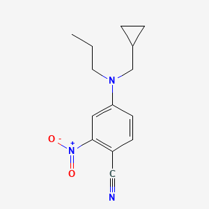 molecular formula C14H17N3O2 B13876664 Benzonitrile, 4-[(cyclopropylmethyl)propylamino]-2-nitro- CAS No. 821776-44-7