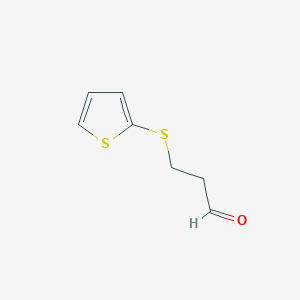 molecular formula C7H8OS2 B13876710 3-Thiophen-2-ylsulfanylpropanal 